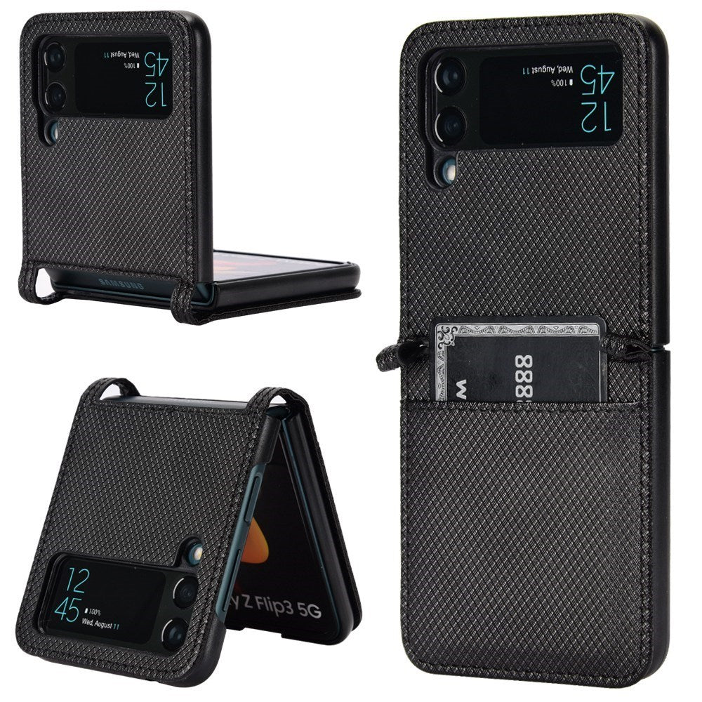 Samsung Galaxy Z Flip3 (5G) - EIDERWOOD Kunstlæder Cover m. Kortholder - Sort