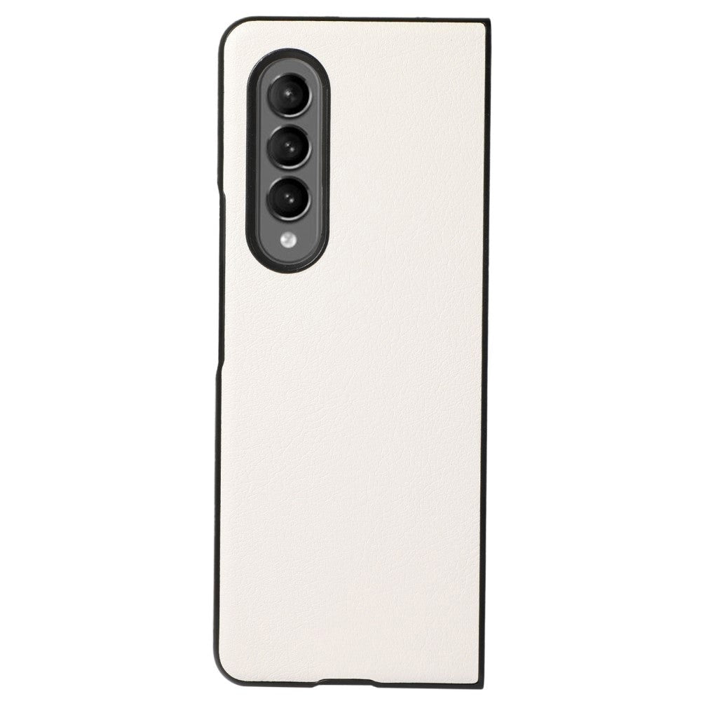Samsung Galaxy Z Fold4 5G Leather Litchi Bakdeksel - Hvit