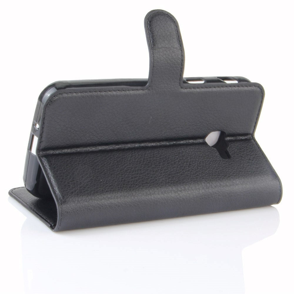 Samsung Galaxy Xcover 4 / 4s Soft Pouch Lærveske m. Lommebok Svart