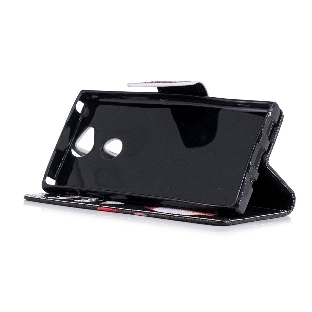 Sony Xperia XA2 PU-skinn Flip-deksel m. Kortholder - Kiss