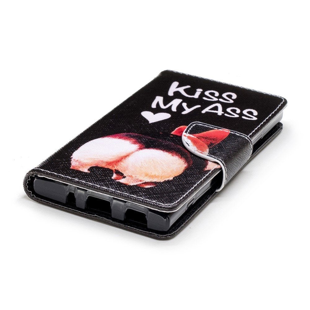Sony Xperia XA2 Kunstlæder Flipcover m. Kortholder - Kiss