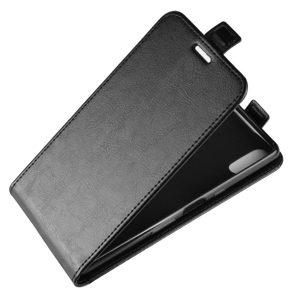 Sony Xperia L3 Leather Flip Cover m. Kortholder Svart