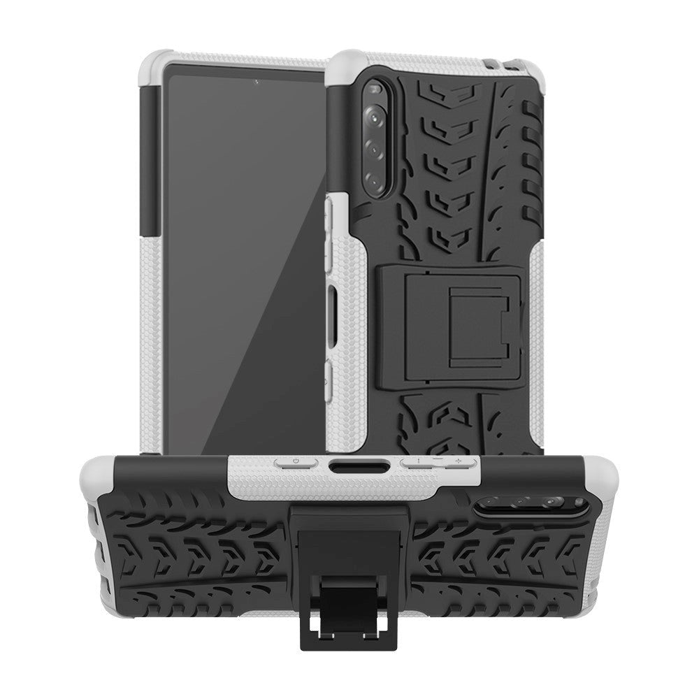 Sony Xperia L4 Cool Tire Craftsman-deksel m. Stativ - Svart / Hvit