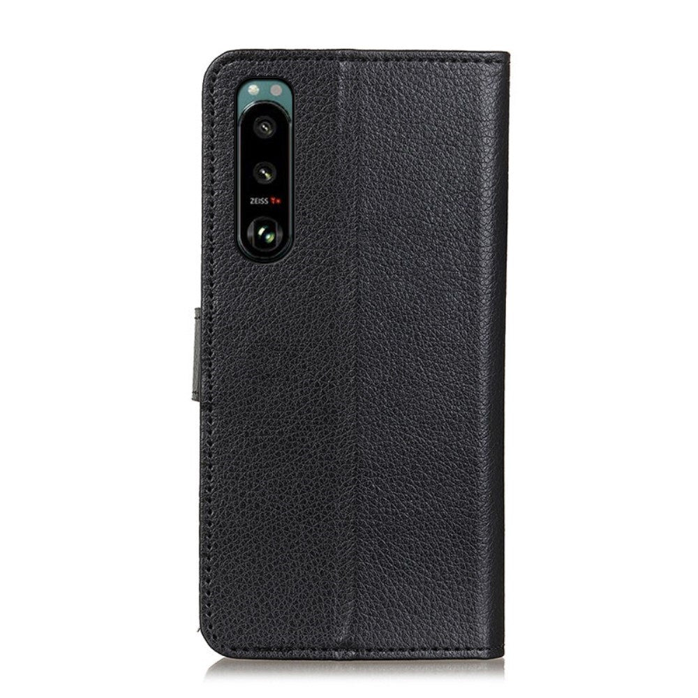 EIDERWOOD Sony Xperia 5 III Leather Flip Cover m. Lommebok - Svart