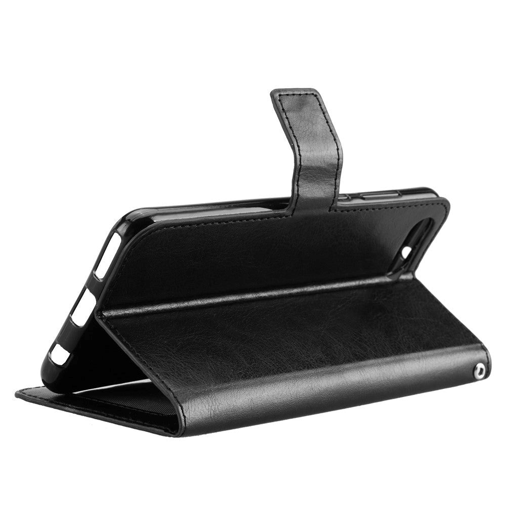 Huawei Y5 (2018) Crazy Horse Skinndeksel m. Lommebok Svart