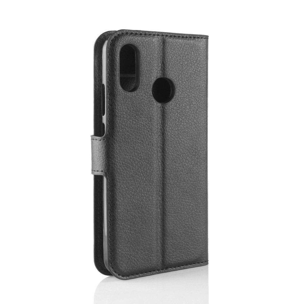 Huawei P30 Lite Leather Flip Cover m. Lommebok - Svart