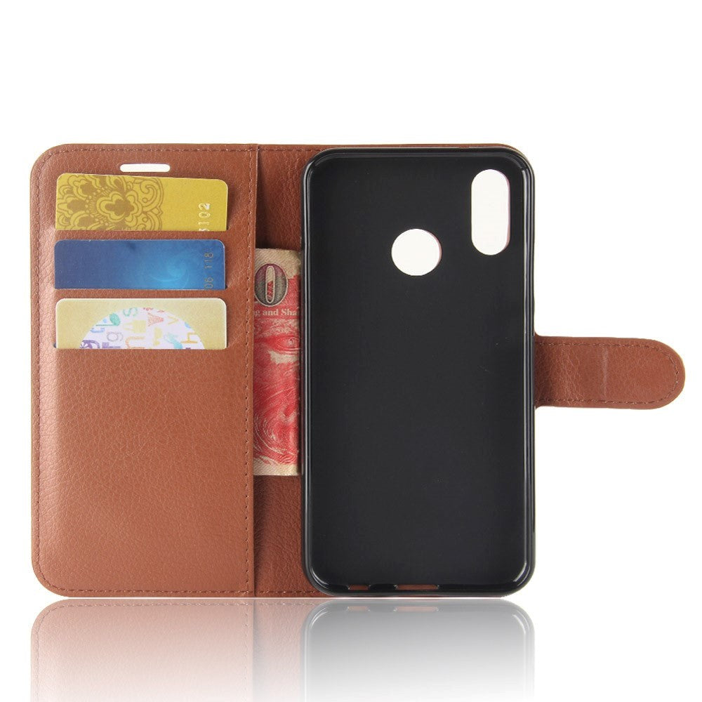 Huawei P30 Lite Leather Flip Cover m. Lommebok - Brun