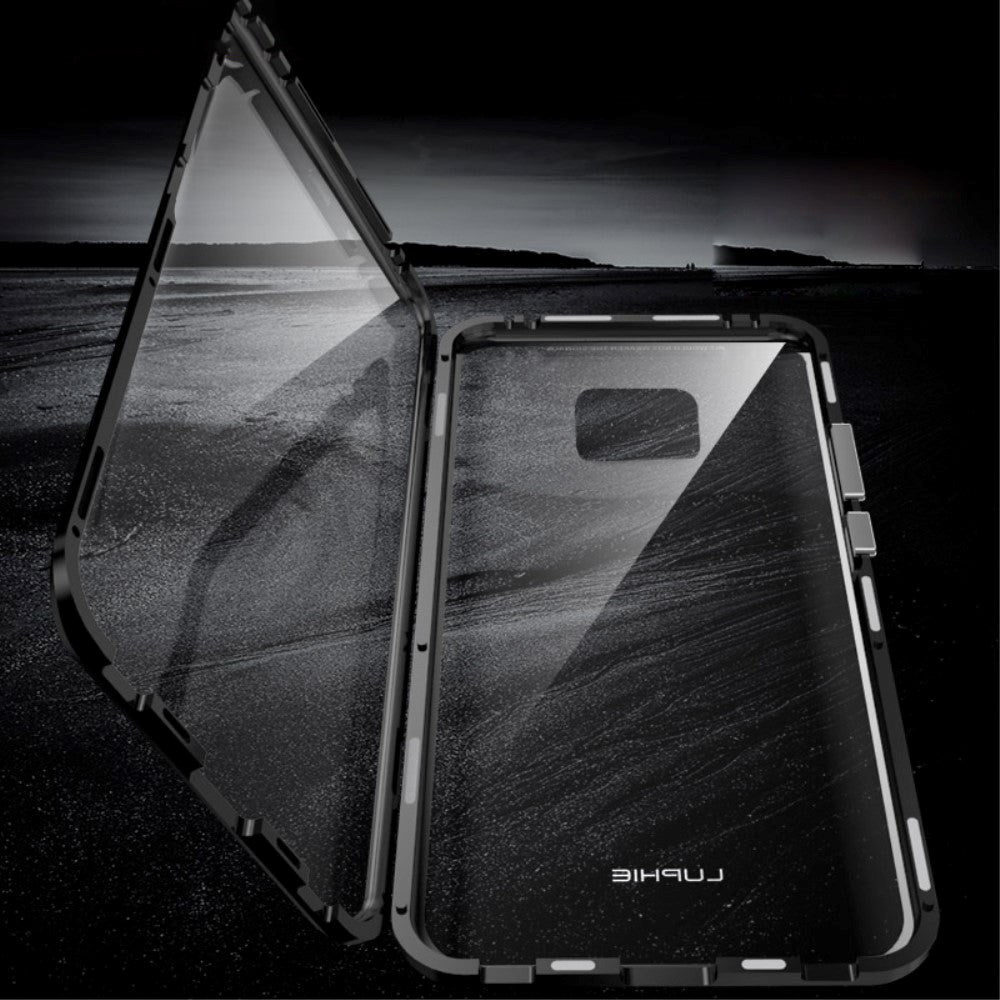 Huawei Mate 20 Pro magnetisk metallramme m. Glass foran og bak - svart