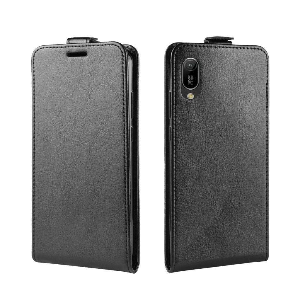 Huawei Y6 (2019) Leather Flip Cover m. Lommebok Svart