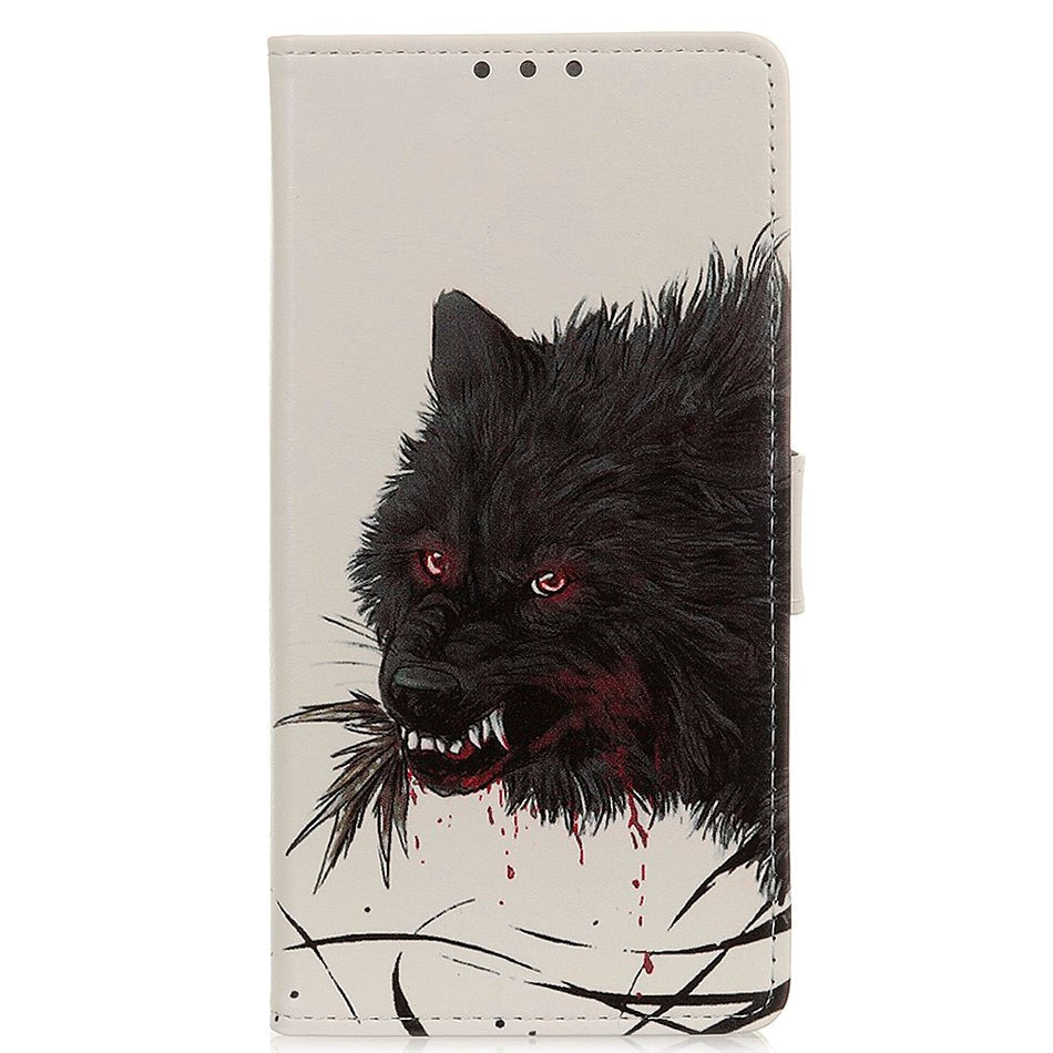 Honor 20 Lite skinndeksel m. Lommebok Bloody Wolf