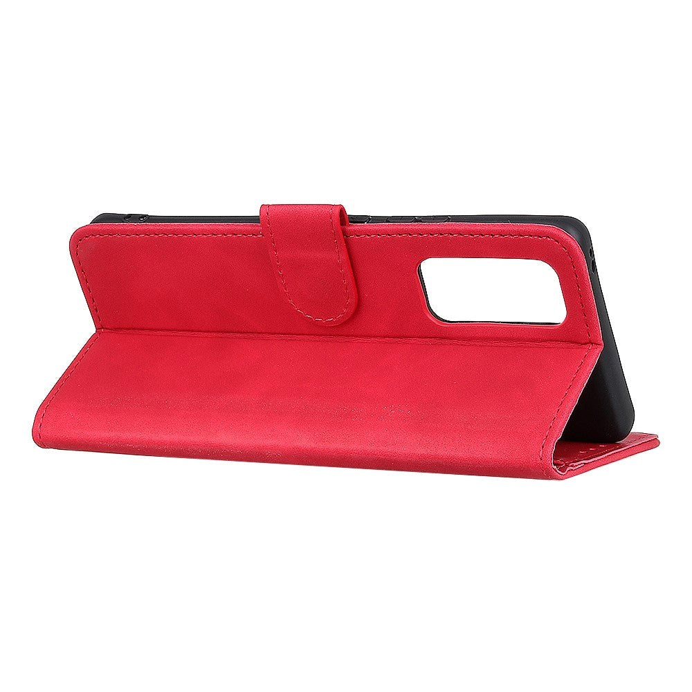 Huawei P Smart (2021) KHAZNEH Retro skinndeksel m. Lommebok - Rød