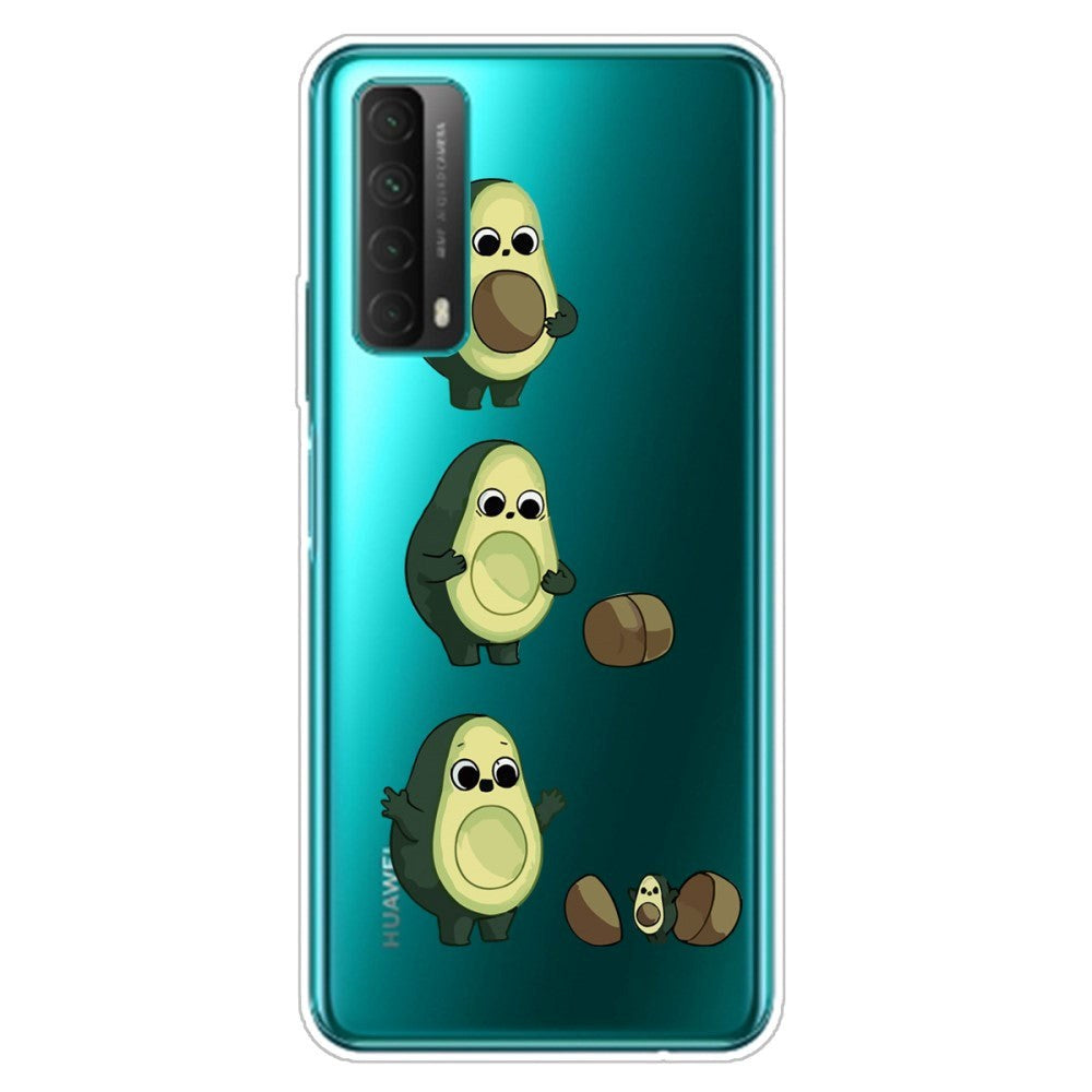 Huawei P Smart (2021) Transparent plastdeksel m. Avokado