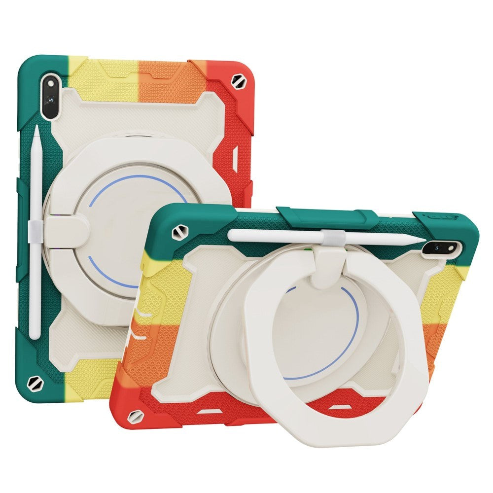 Huawei MatePad 11 Craftsman-veske - Stativfunksjon, håndholder og penneholder - Hvit / Grønn / Rød