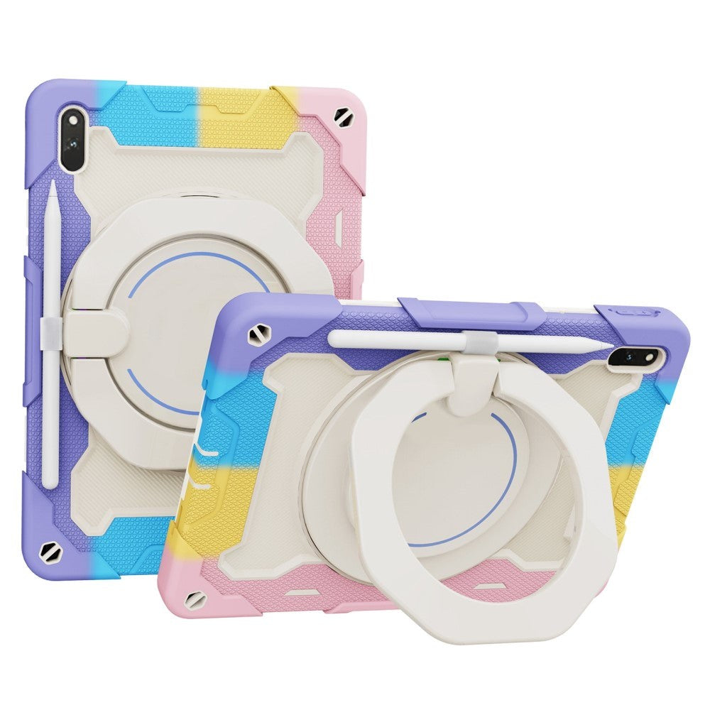 Huawei MatePad 11 Craftsman-veske - Stativfunksjon, håndholder og penneholder - hvit / multi