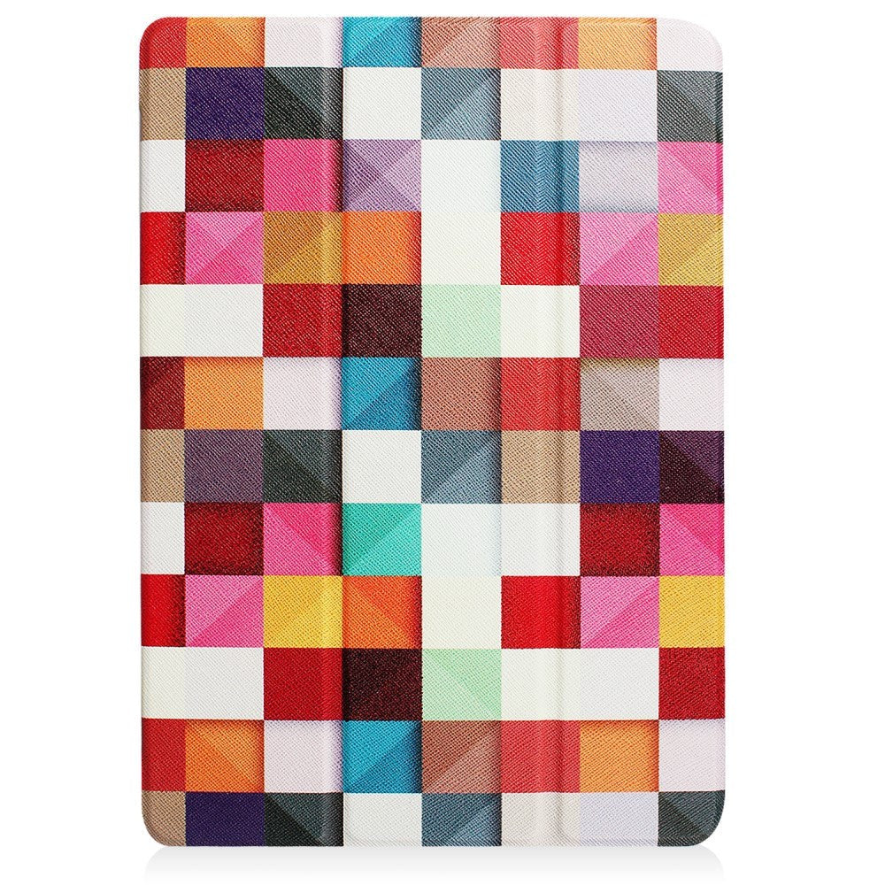 Huawei MediaPad T3 10 9.6" Cover - Tri-Fold Læder Cover "Colorful Squares" Flerfarvet