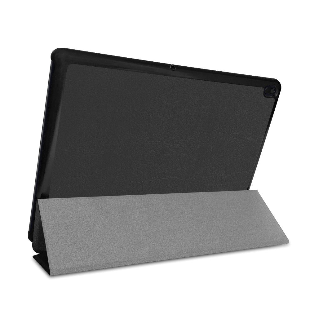 Lenovo Tab E10 skinndeksel m. Tri-fold stativ - svart