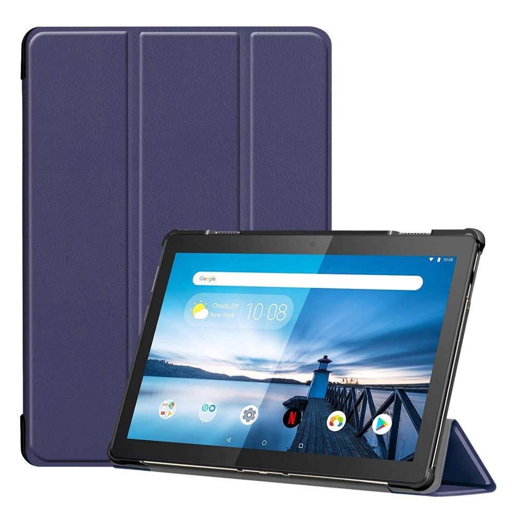 Lenovo Tab M10 HD 10,1" (TB-X505F) / FHD 10,1" (TB-X605) deksel - Trefoldet skinndeksel - Mørkeblått