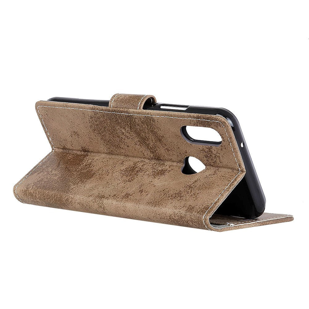 Motorola Moto E6 Plus Vintage skinndeksel m. Lommebok brun