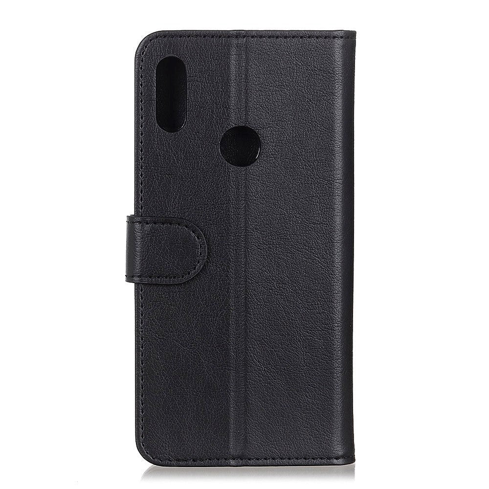 Motorola Moto E6 Plus Læder Cover m. Pung - Sort