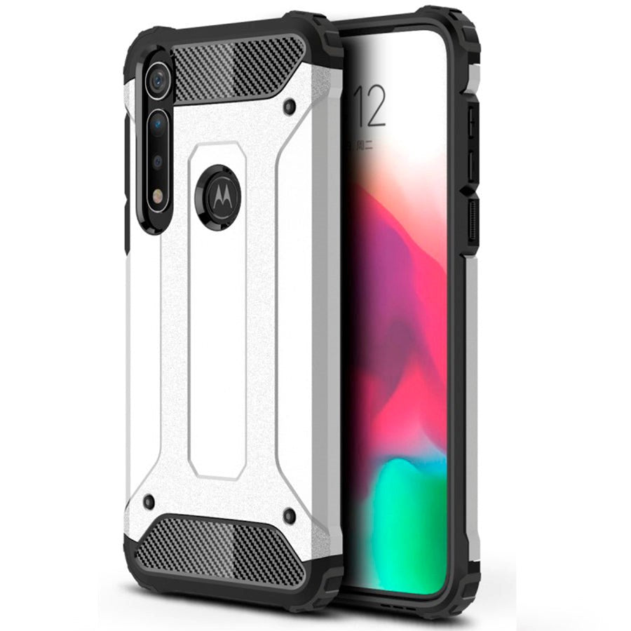 Motorola Moto G8 Plus Armor Guard Hard Deksel - Sølv