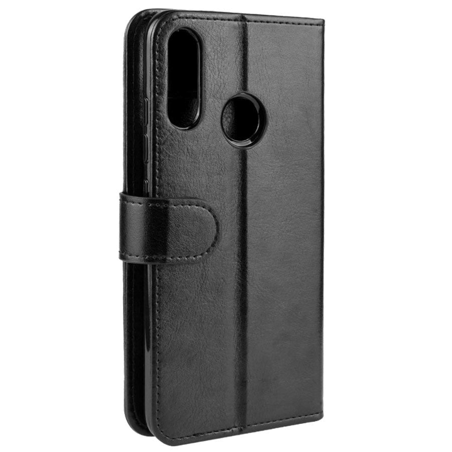 Motorola Moto E6 Plus Crazy Horse skinndeksel m. Lommebok Svart