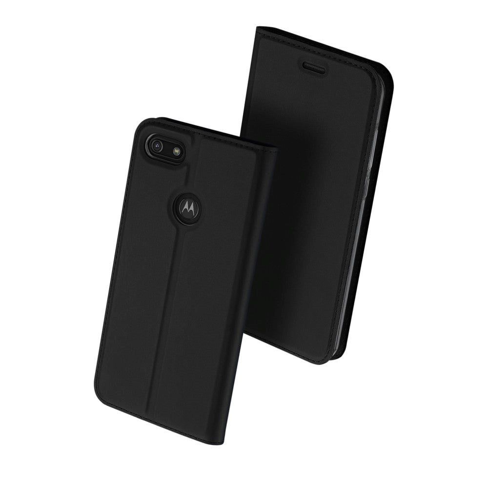 Motorola Moto E6 Play Dux Ducis Skin Pro Series tynt lommebokdeksel - svart