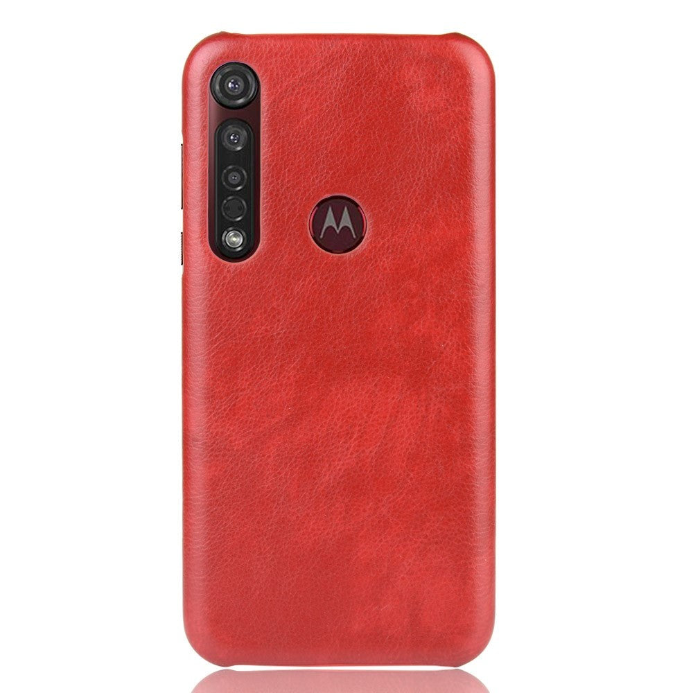 Motorola Moto G8 Plus Litchi Grain Skinndekket plastdeksel - Rød