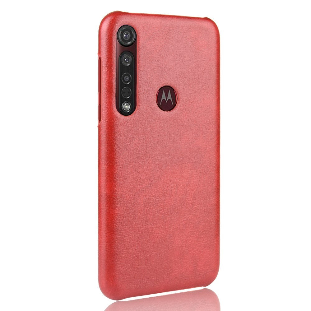 Motorola Moto G8 Plus Litchi Grain Skinndekket plastdeksel - Rød