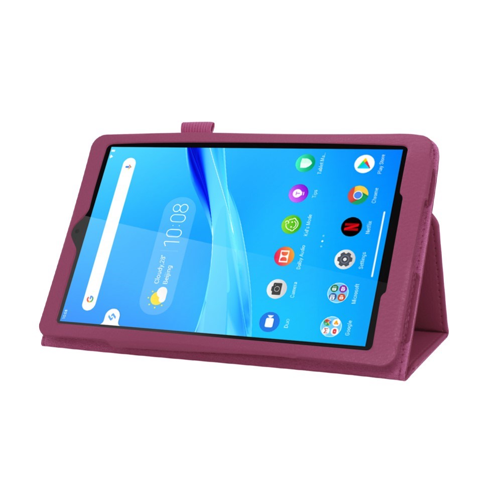 Lenovo Tab M8 (2. generasjon) 8" Litchi-skinndeksel med magnetisk lukking og stativfunksjon - lilla