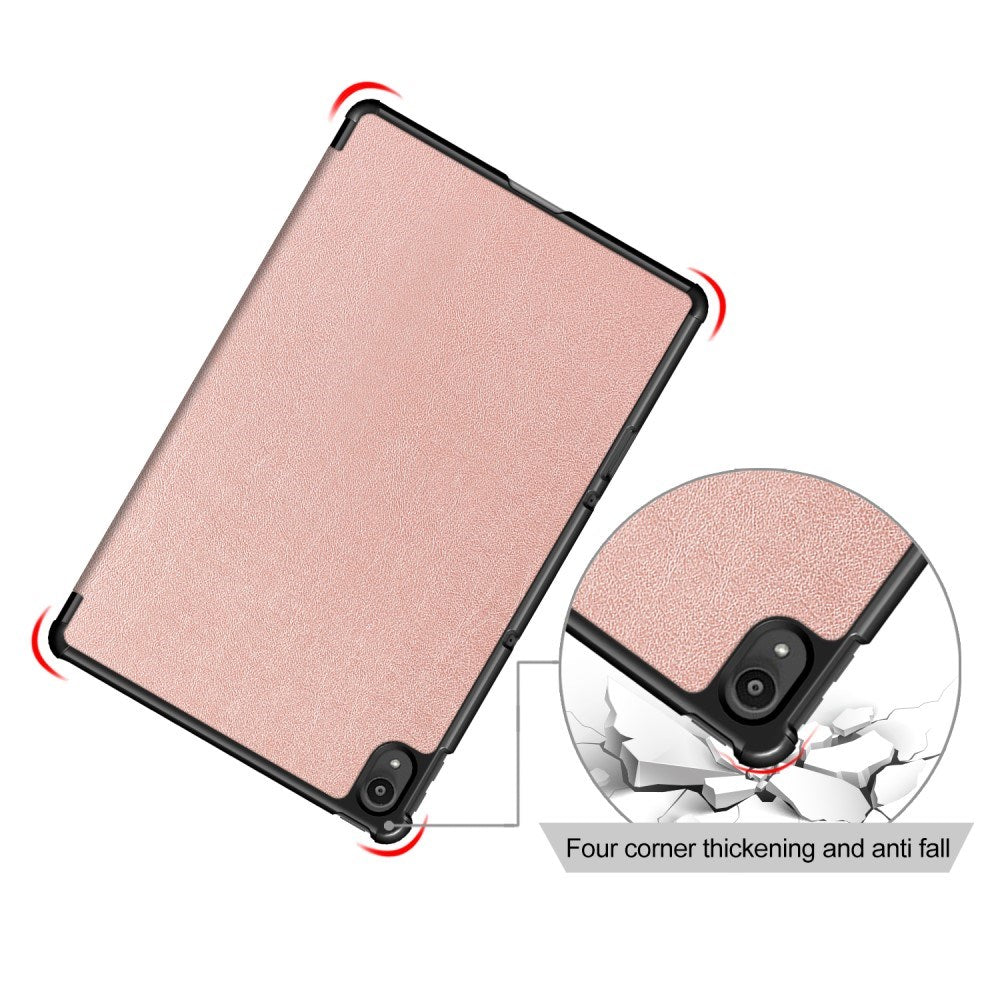 Lenovo Tab P11 / P11 (5G) / P11 Plus Flip Cover m. Tri-fold og Vågeblus - Rose Gold