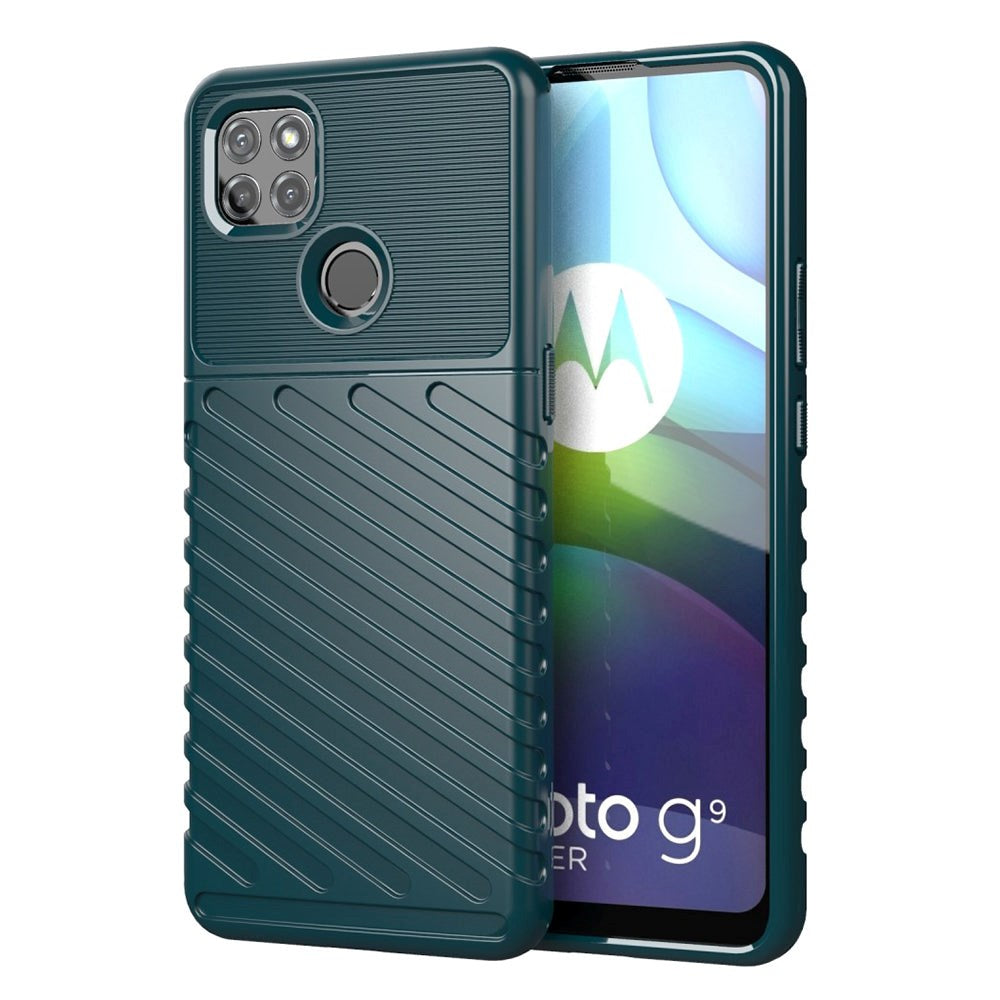Motorola Moto G9 Power Twill plastdeksel Thunder Series - Grønn