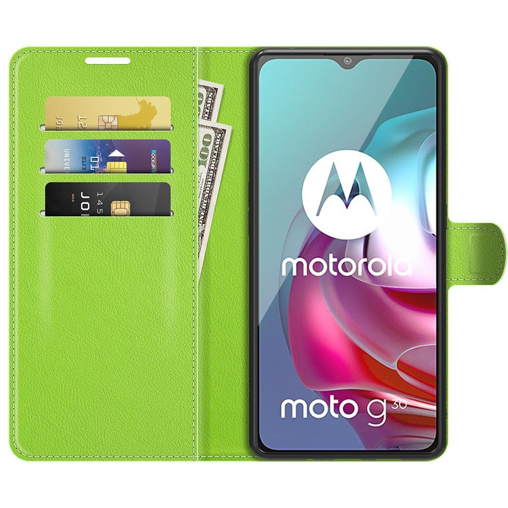 EIDERWOOD Motorola Moto G10 / G20 / G30 - Kunstlæder Flip Cover m. Kortholder & Stander - Grøn