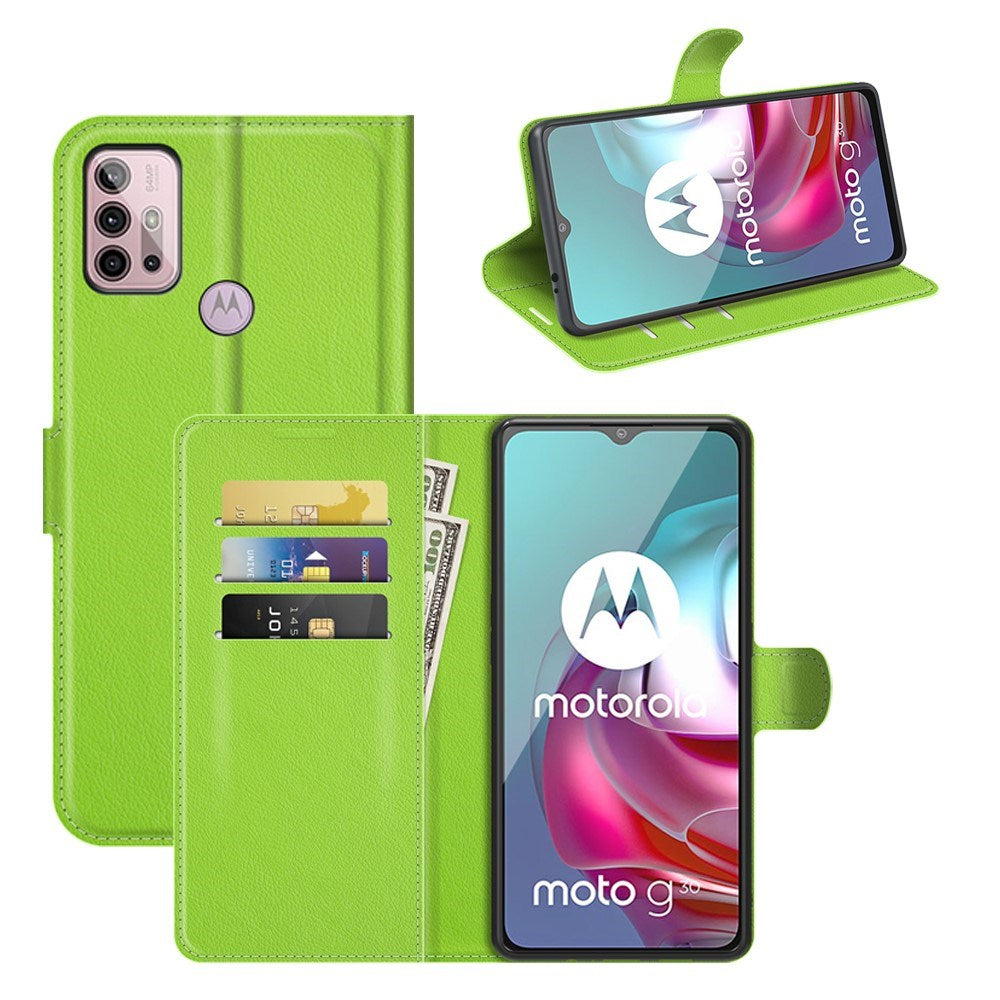 EIDERWOOD Motorola Moto G10 / G20 / G30 - Kunstlæder Flip Cover m. Kortholder & Stander - Grøn