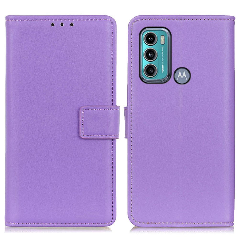 Motorola Moto G60 Leather Flip Cover m. Lommebok - Lilla