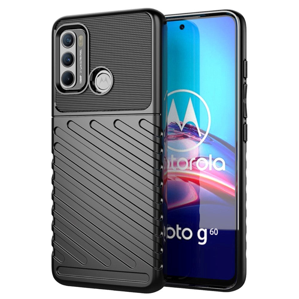 Motorola Moto G60 Thunder Series Twill Plast Bakdeksel - Svart