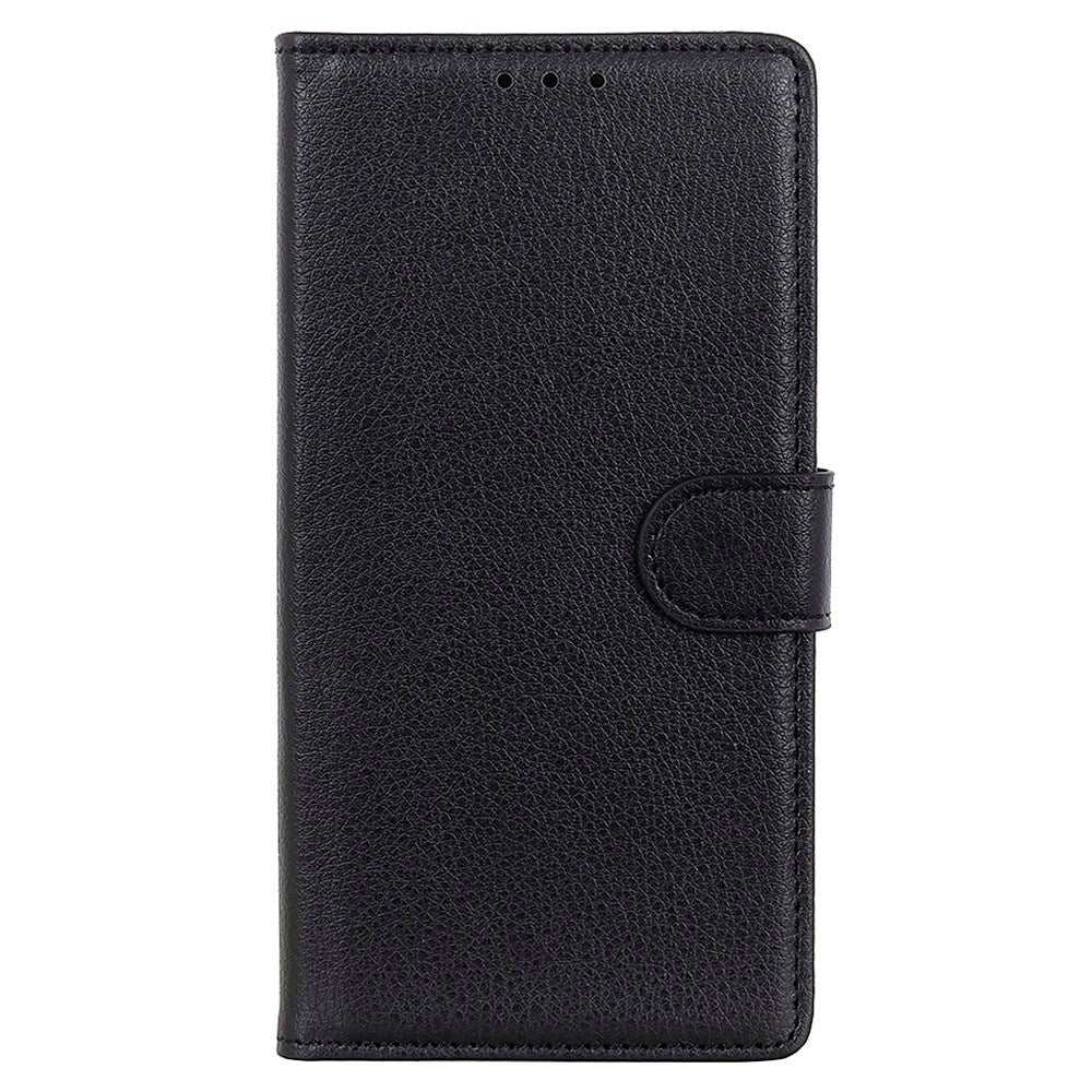 Motorola Edge 20 Lite Litchi Læder Tekstur Flip Cover m. Pung - Sort