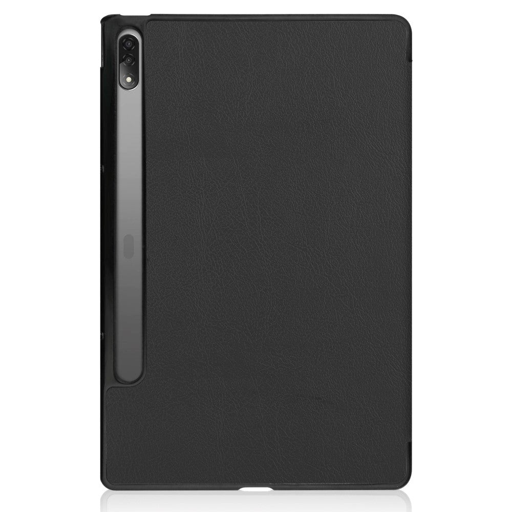 Lenovo Tab P12 Pro Tri-Fold Leather Flip Cover - Svart
