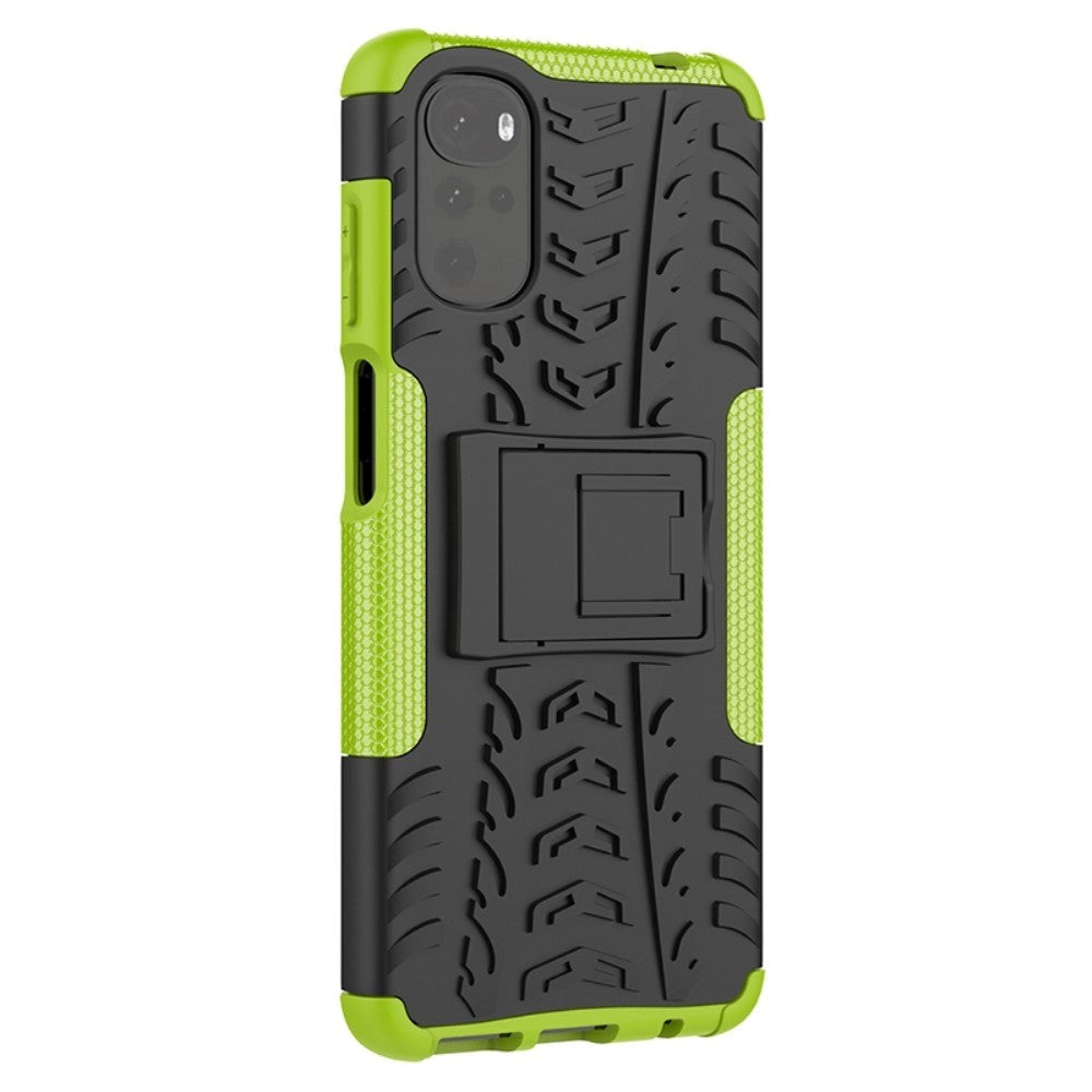 Motorola Moto G22 Craftsman Cover Cool Tire m. Stativ - Sort / Grønn
