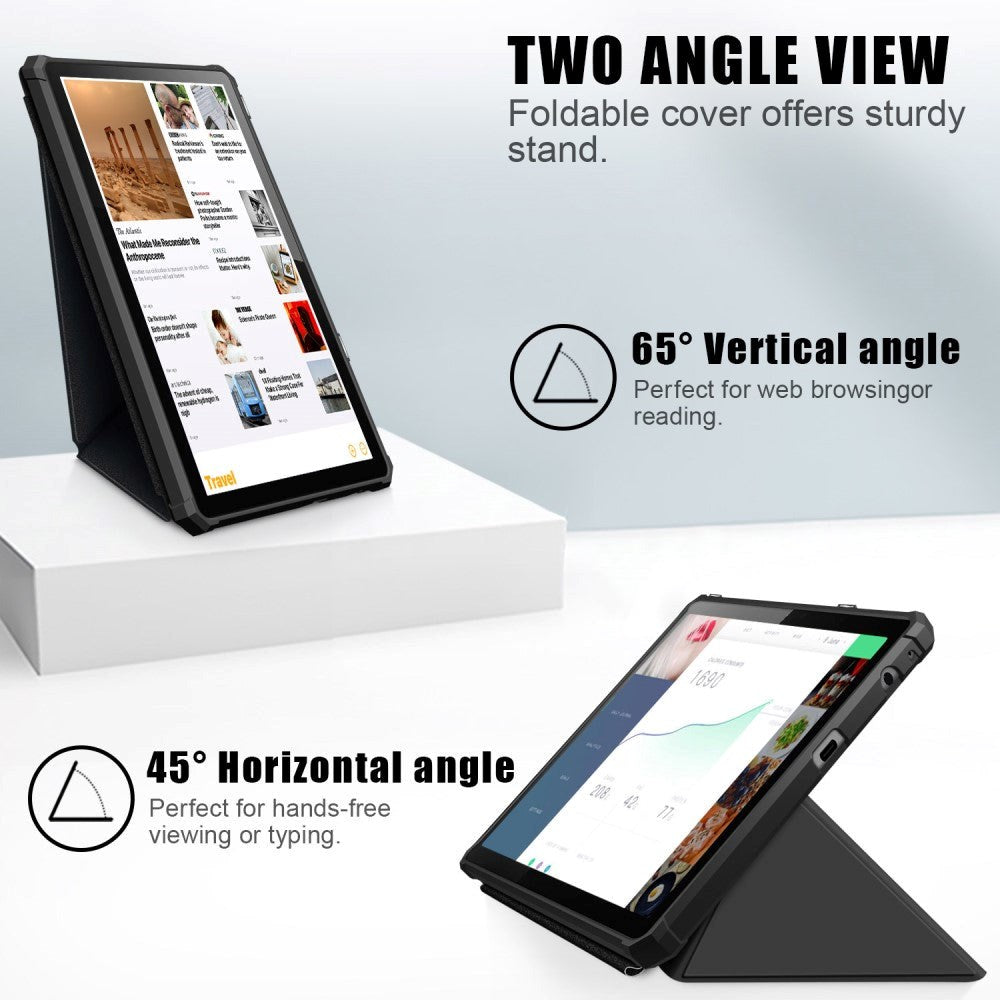 Lenovo Tab M10 (3. Gen) 10.1" (TB-328F/TB-328X) Fleksibelt Origami Flip Cover - Sort