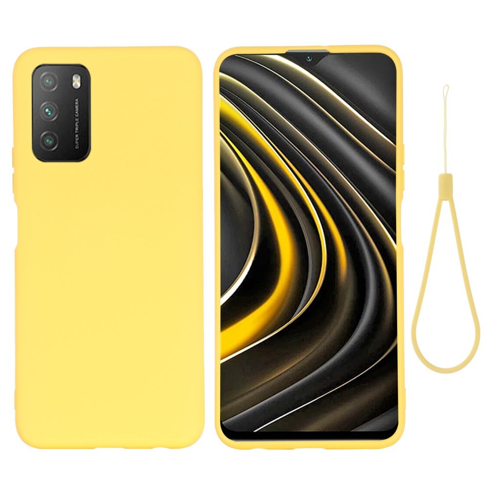 Xiaomi Poco M3 flytende silikon bakdeksel - gul