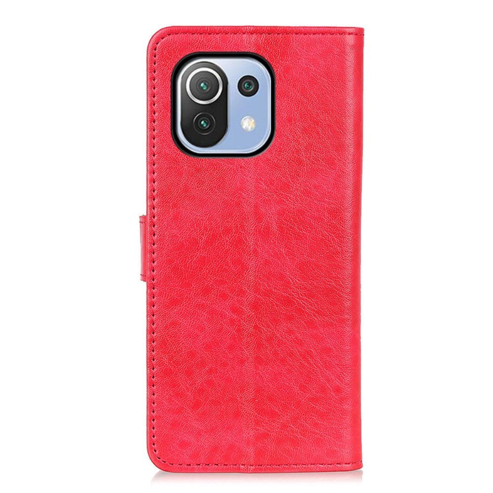 Xiaomi Mi 11 Lite (5G/4G) / 11 Lite NE Klassisk Kunstlæder Cover m. Pung - Rød