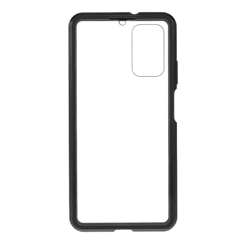 Xiaomi Poco M3 magnetisk metalldeksel m. Glass foran og bak - svart