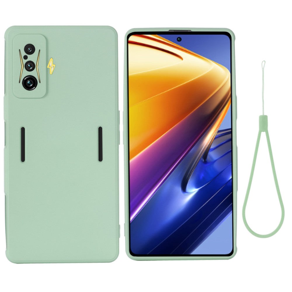 Xiaomi Poco F4 GT flytende silikon bakdeksel m. Stropp - Grønn