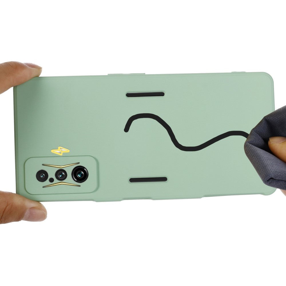 Xiaomi Poco F4 GT flytende silikon bakdeksel m. Stropp - Grønn