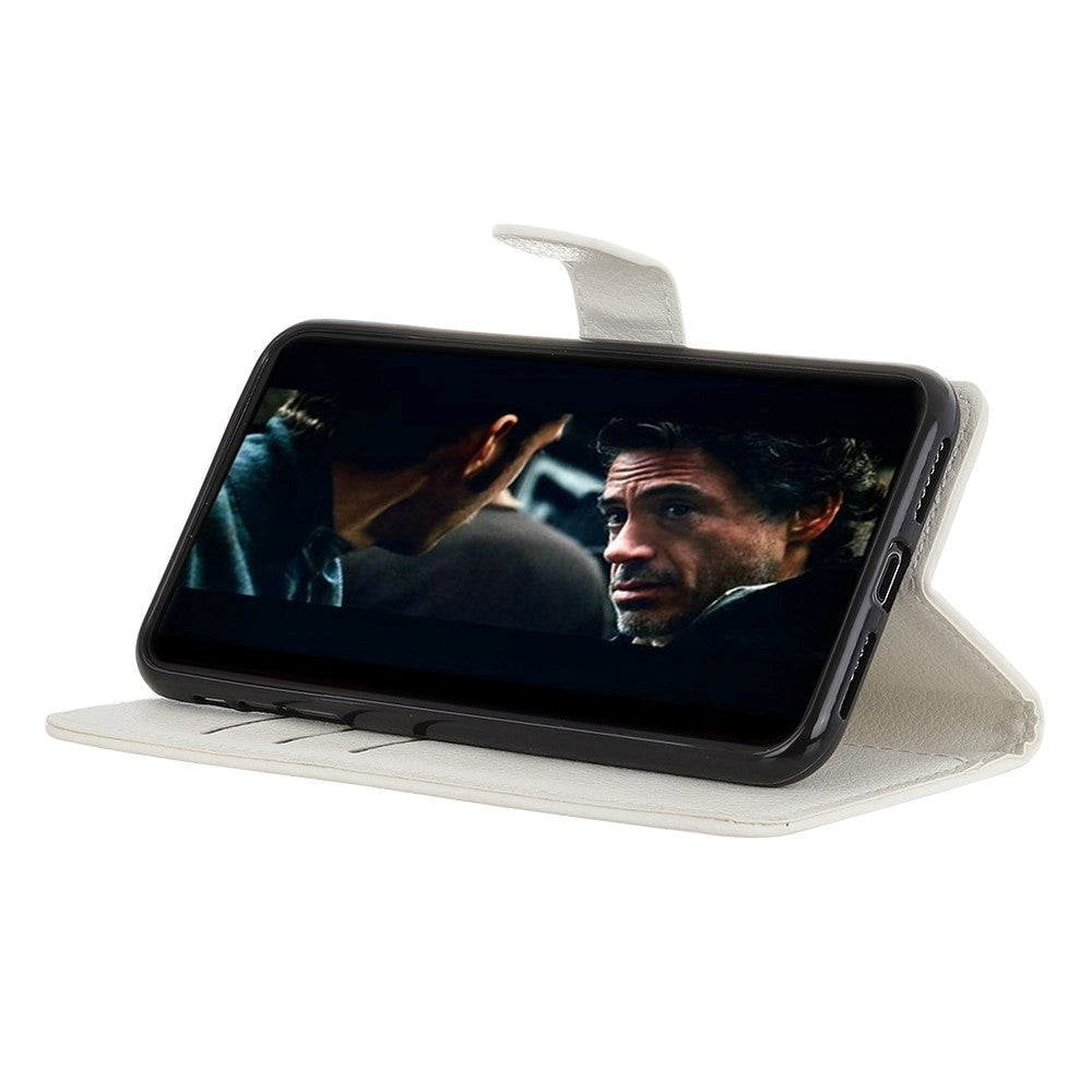 Alcatel 1S (2020) Litchi-skinndeksel m. Lommebok - Hvit