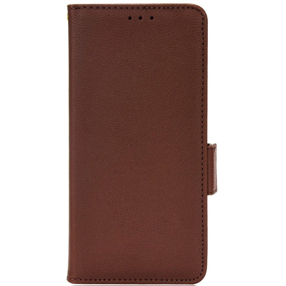 Alcatel 1S (2021) / 3L (2021) PU Litchi Leather Flip Cover m. Lommebok - Brun