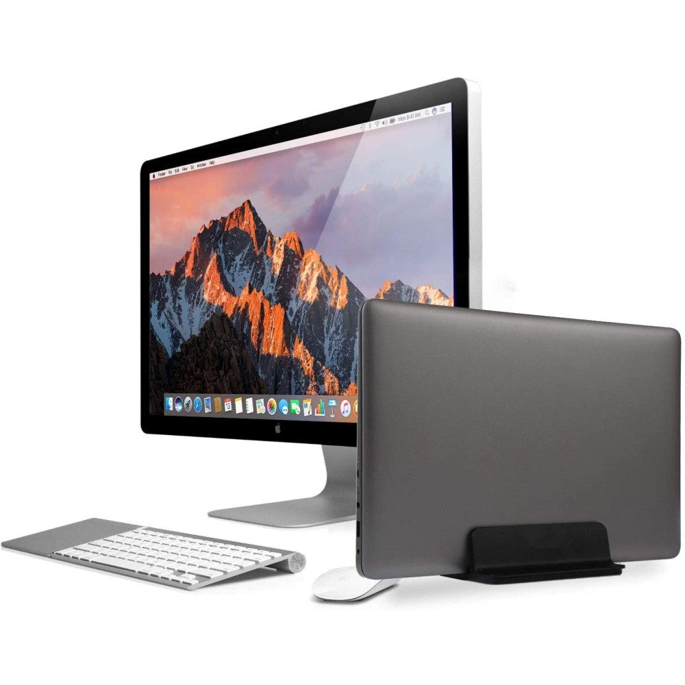 Justerbar Vertikal Bordstander Til MacBook & Laptop - Aluminium Sort