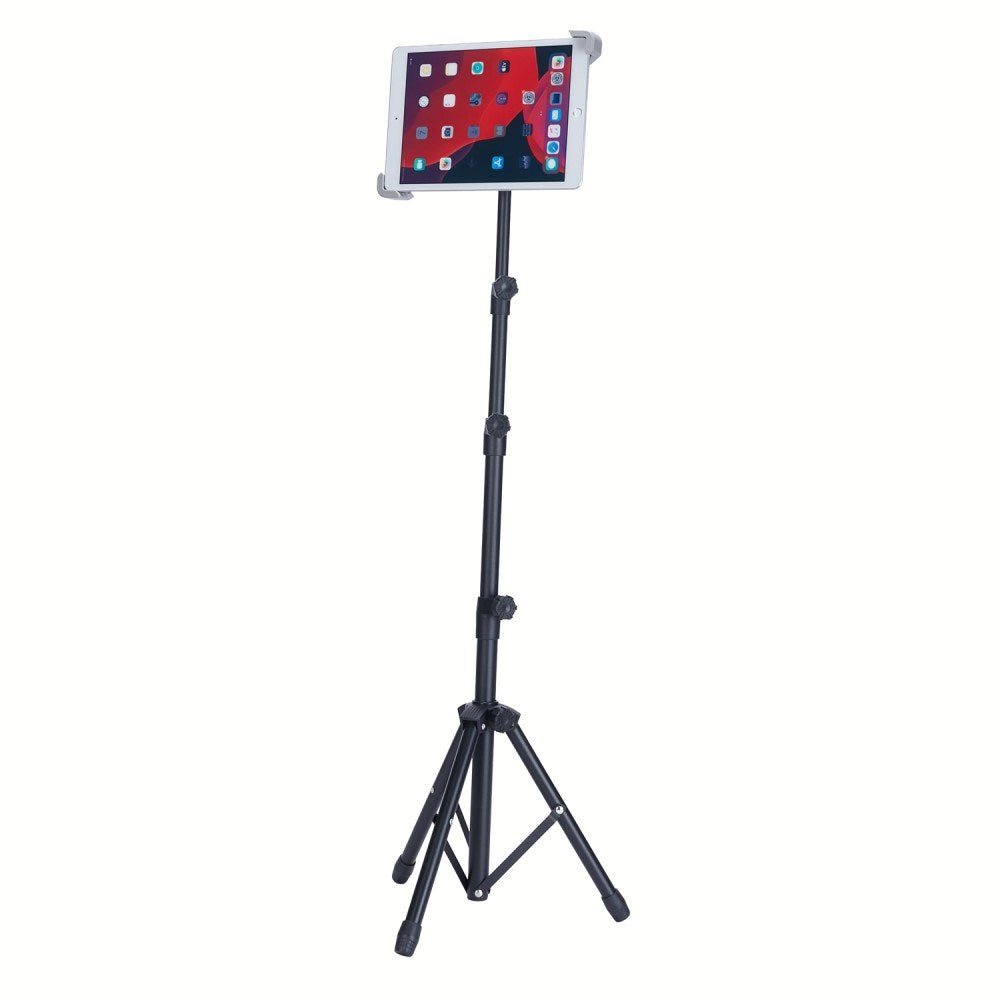 Tablet Tripod Stativ m. Justerbar Tablet Holder - Sort