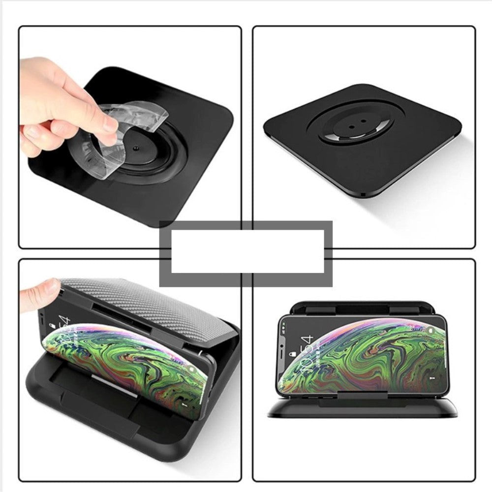 Universal bilholder m. Carbon Design - Svart