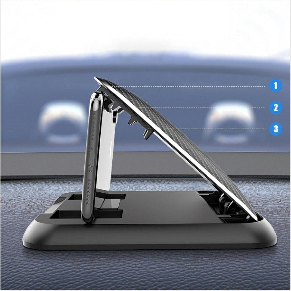 Universal bilholder m. Carbon Design - Svart